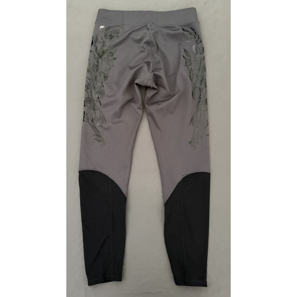 Fabletics Leggings Women Size Small Gray Black Floral Mesh Stretch Athletic